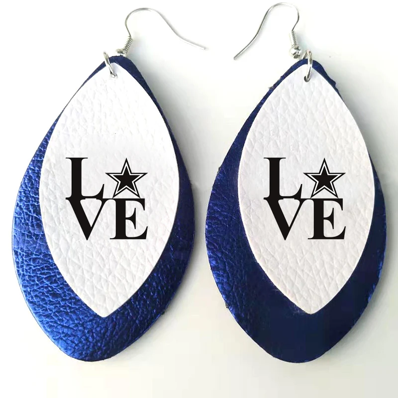 Новинка! Изготовленные на заказ серьги из искусственной кожи для фанатов футбола