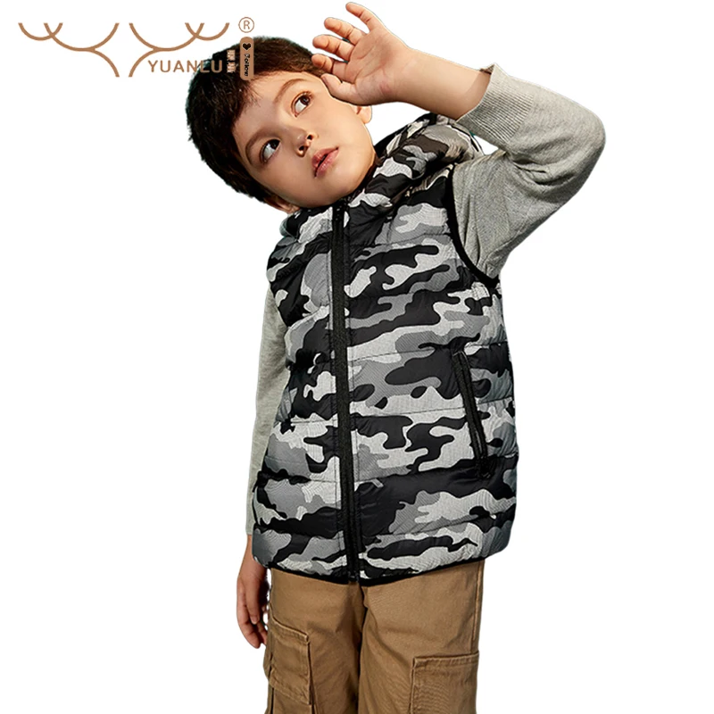 

YuanLu Outfits Camouflage Child Waistcoat DuckDown Girls Boys Vest Kids Jacket Children Outerwear Vest Coat for Kids Boy Sweater