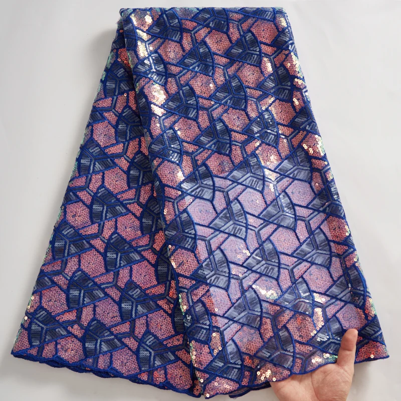 Новейшая африканская кружевная ткань с вышивкой и блестками нигерийская