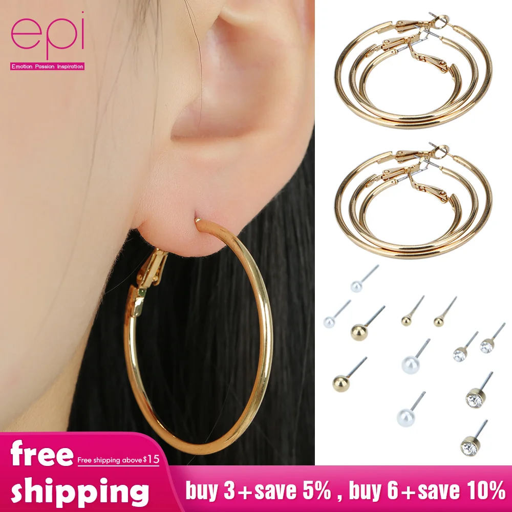 EPI модные серьги-кольца в стиле эллипса новинка 2019 новые и красивые серьги набор