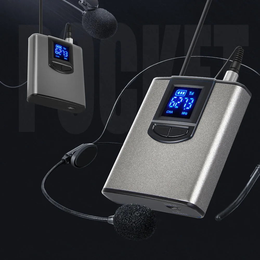 Беспроводная система с двойной гарнитурой Mics/lavalier Mics Dual Bodypack передатчики и один