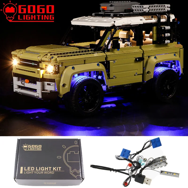 

Комплект со светодиодный светильник кой GOGO LIGHT ING, для Lego 42110, для Land Rover Defender, блоки для внедорожников, набор «сделай сам», игрушки (не модель)