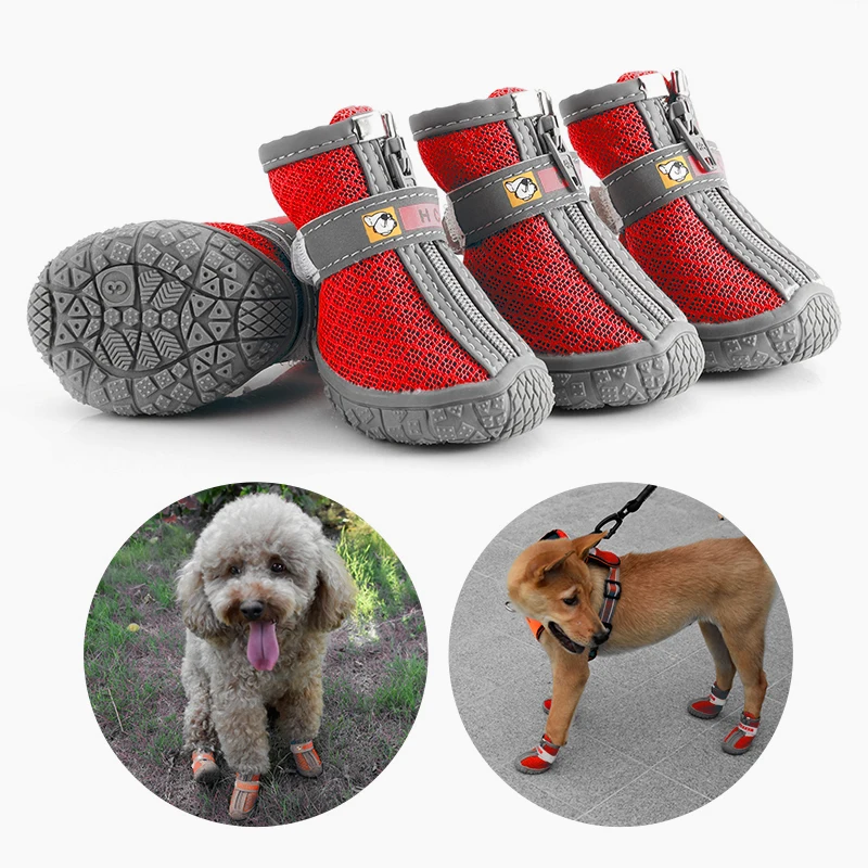 Дышащей сетки собака обувь Демисезонный прочная мягкая подошва для отдыха