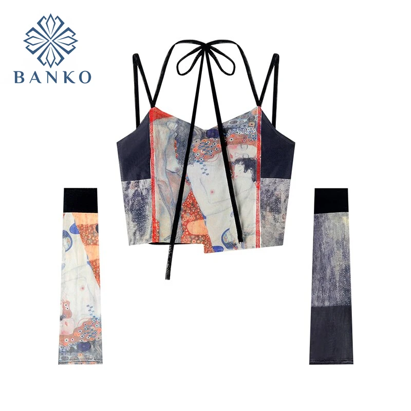 

Fashion Crop Tops Women's Y2K Punk Style 2021 Summer Sexy Mesh Tee Shirts Gothic Streetwear Skinny Club Clothes Top Female