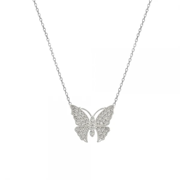 

Silver 925 Sterling Zircon Butterfly Necklace