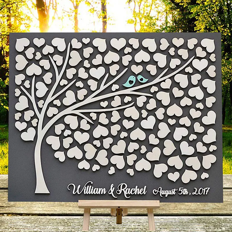 Индивидуальная 3D Свадебная Гостевая книга альтернатива дереву сердца Свадебный