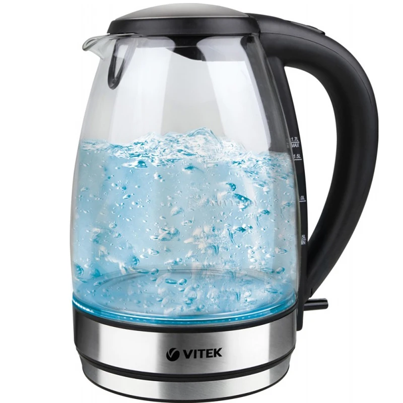 Чайник электрический Vitek VT-7046(BK) (Мощность 2200 Вт объем 1.7 л стеклянный корпус