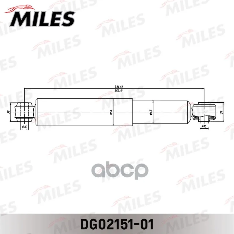 Амортизатор Mitsubishi Pajero Sport 98- Зад.Газ. (Kyb 344295) Dg02151-01 Miles арт. DG02151-01 | Автомобили и
