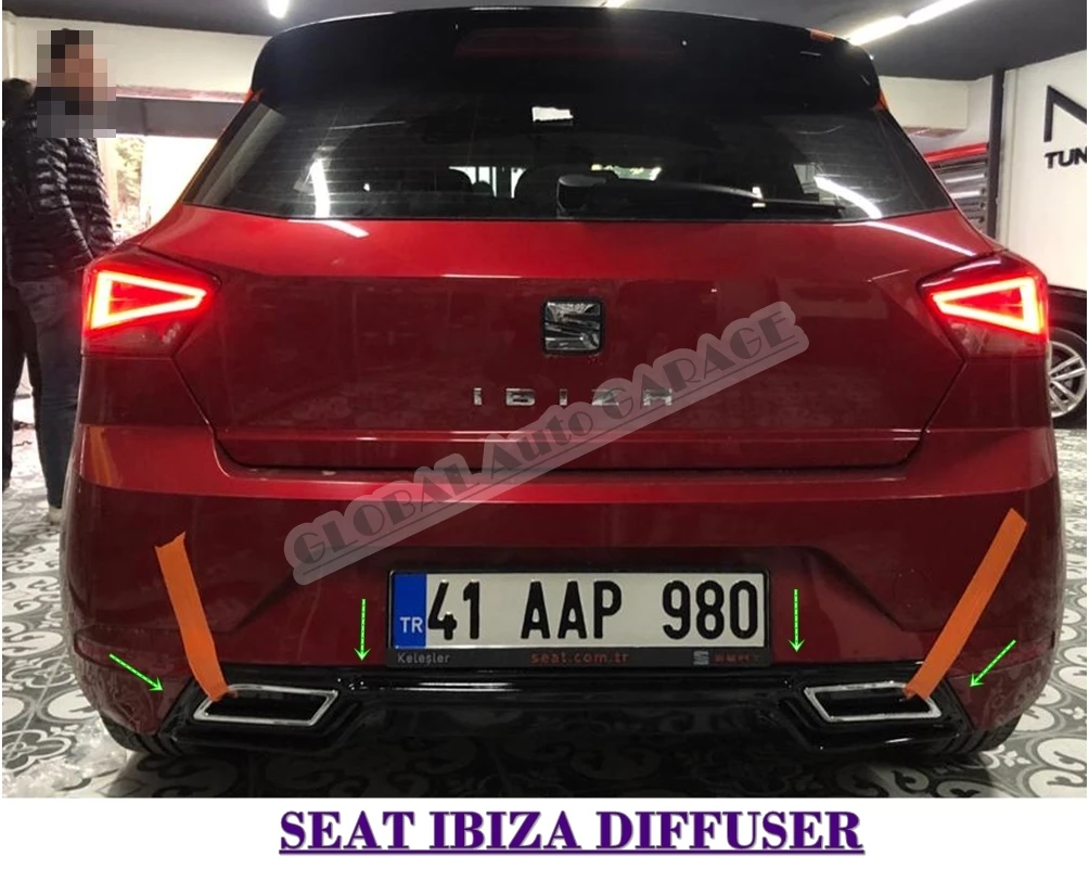 

For Seat Ibiza Mk5 2018 2019 2020 2021 Diffuser Rear Bumper Extension Attachment Car Styling Auto Universal Sill Spilitter