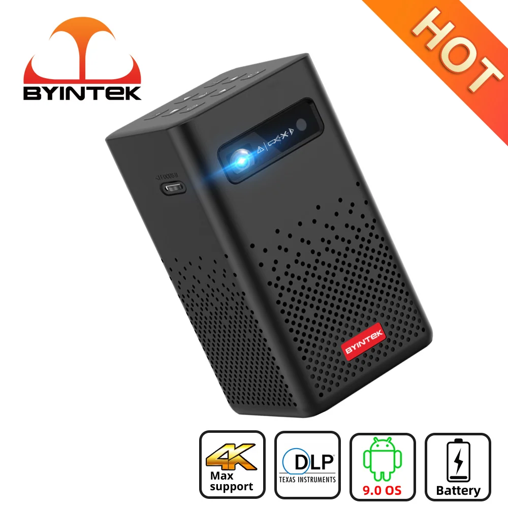 

Hot BYINTEK P20 Mini Portable Pico Smart Android 1080P LED WiFi DLP Projector 4K for Smartphone 3D Outdoor Yard Party Sport