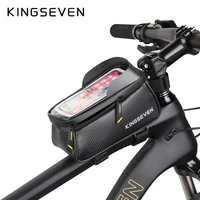 kingseven bicycle front top tube frame bag 1 6l mtb road mountain cycling bike bag touch screen phone case bike accessories