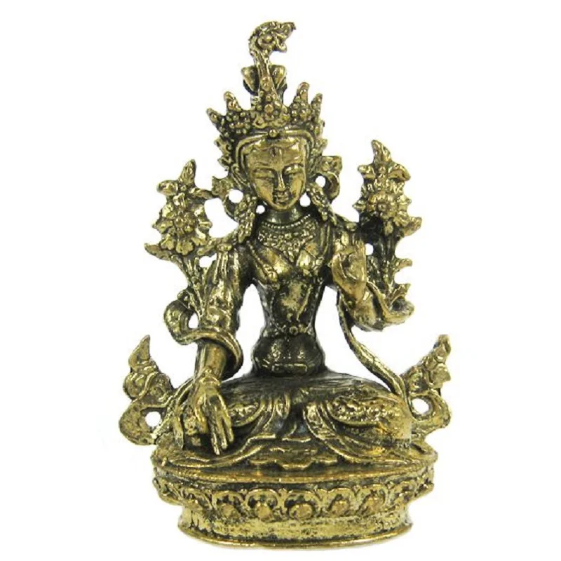 Богиня Белая Тара статуэтка из металла 6см / оберег от всех опасностей талисман