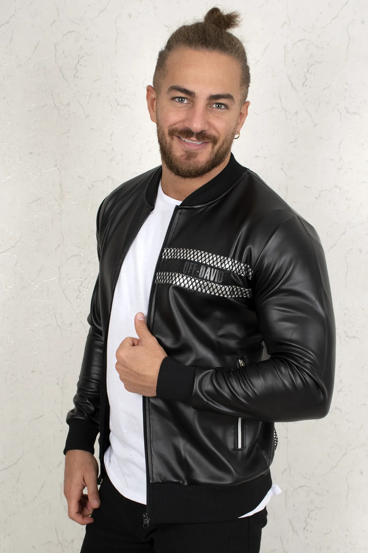 

DeepSEA Dry Head Embroidered Leather Coats 2100326