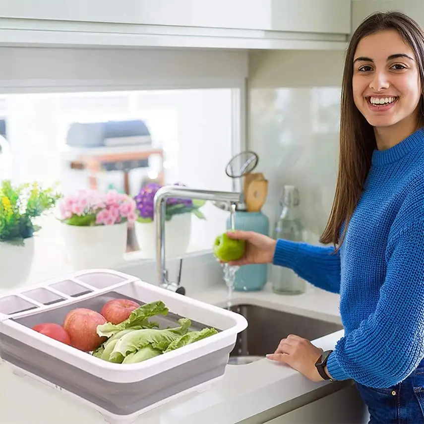 Складная сушилка подставка поддон для посуды силиконовая HP0032 | Дом и сад