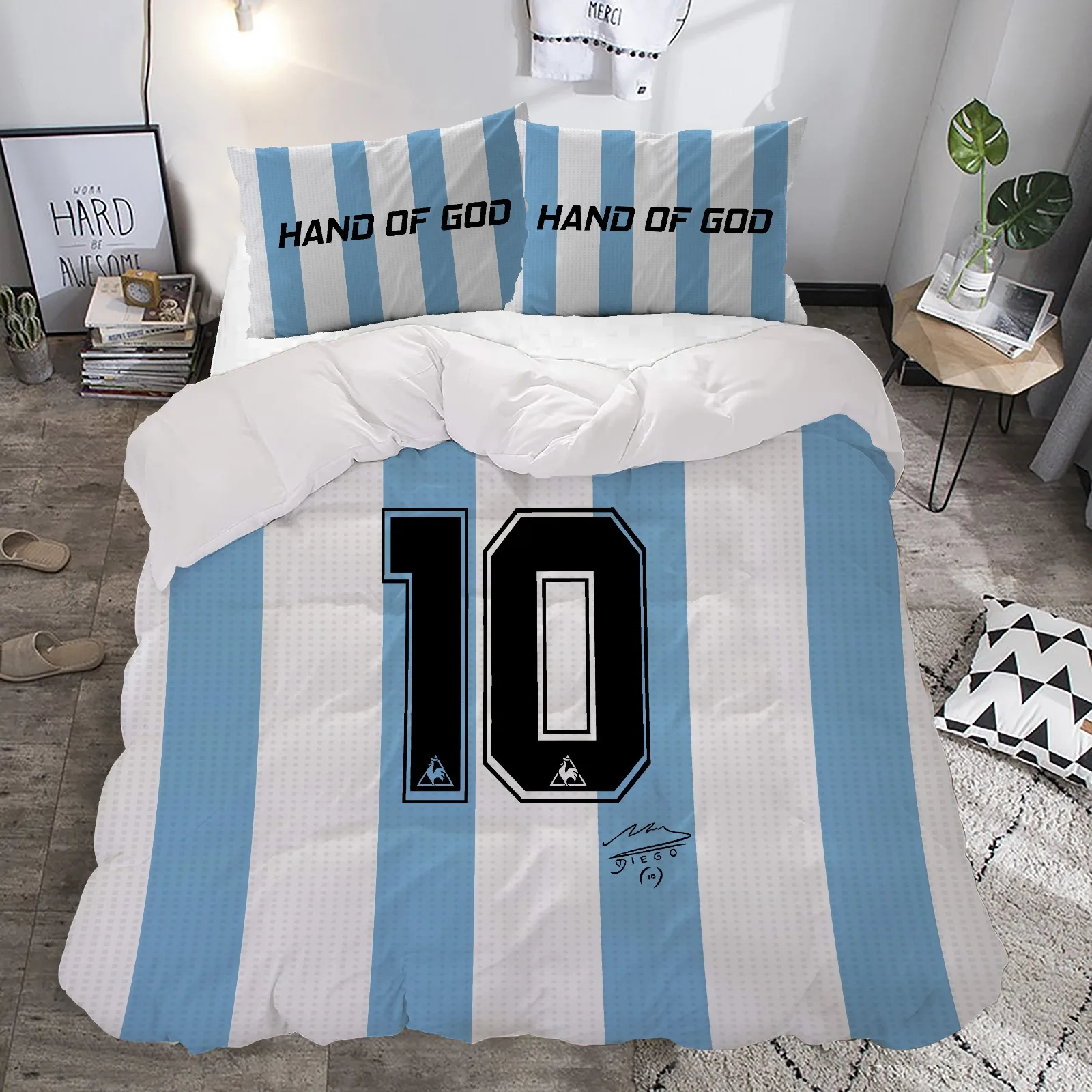 

Комплект постельного белья Lionel Messi с 3D рисунком, пододеяльник с пододеяльником и наволочкой на заказ, Аргентина