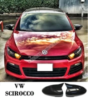 for vw volkswagen scirocco bat mirror cover 2008 2021 glossy piano black 2 pieces wing car styling auto accessory universal