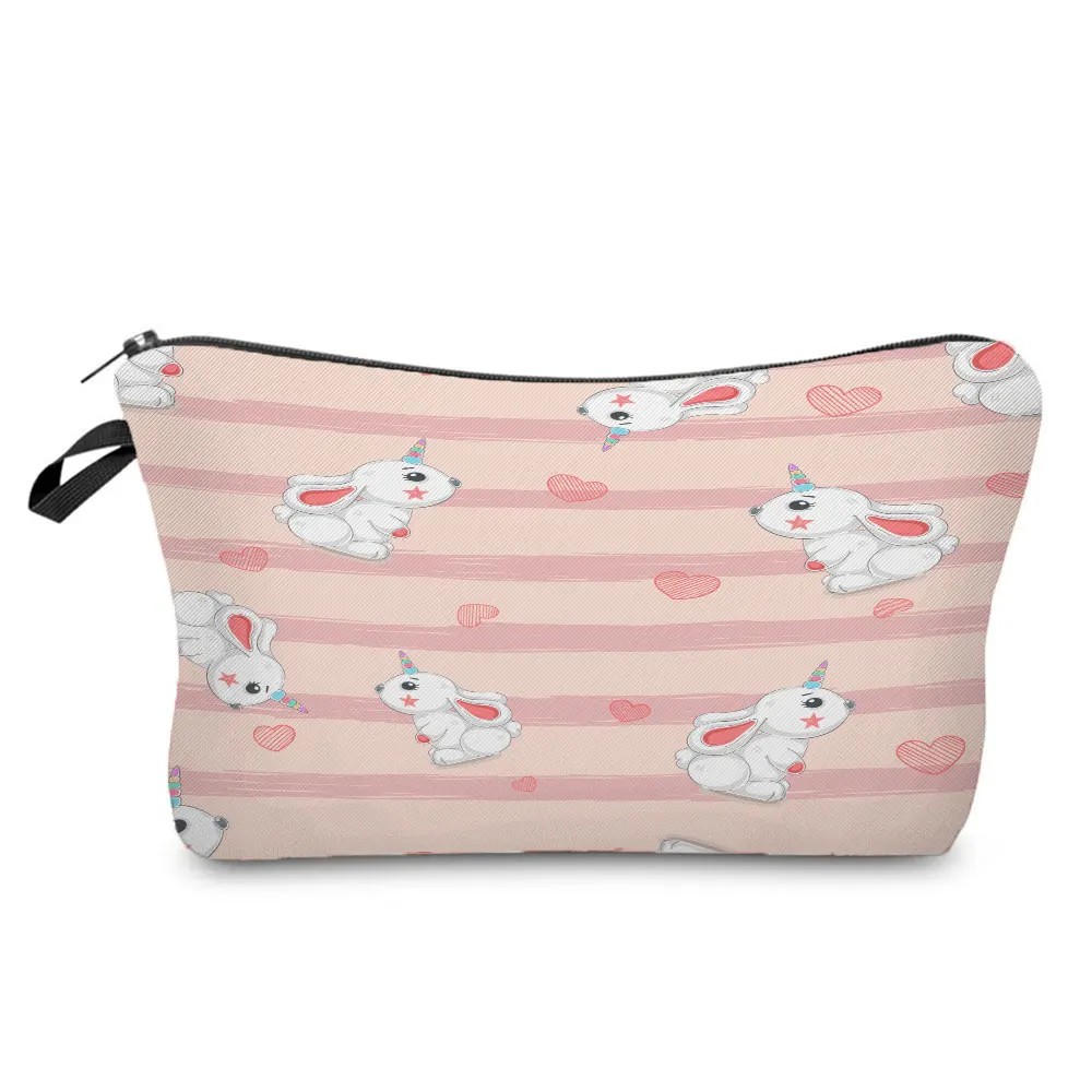 

Horned Rabbit Printed Cosmetic Bag Lovely Animal Organizer Casual Waterproof Makeup Bag Hot Sale Pencil Cases Women Toiletry Bag