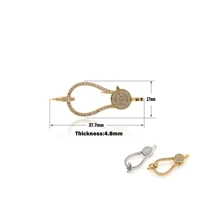 copper gold plated cubic zirconia lobster clasp connector for bracelet end clip diy necklace chain jewelry discovery bracelet