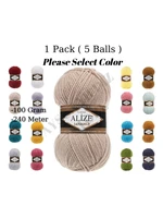 thread 1 pack 5 balls alize lanagold hand knitting yarn %49 wool %51 acrylic crochet tool kit
