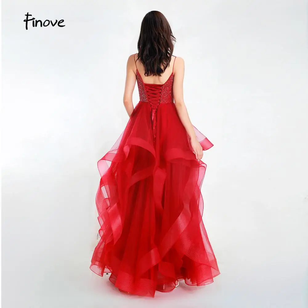 Finove 2020 Новые Вечерние платья великолепные красные сексуальные на тонких