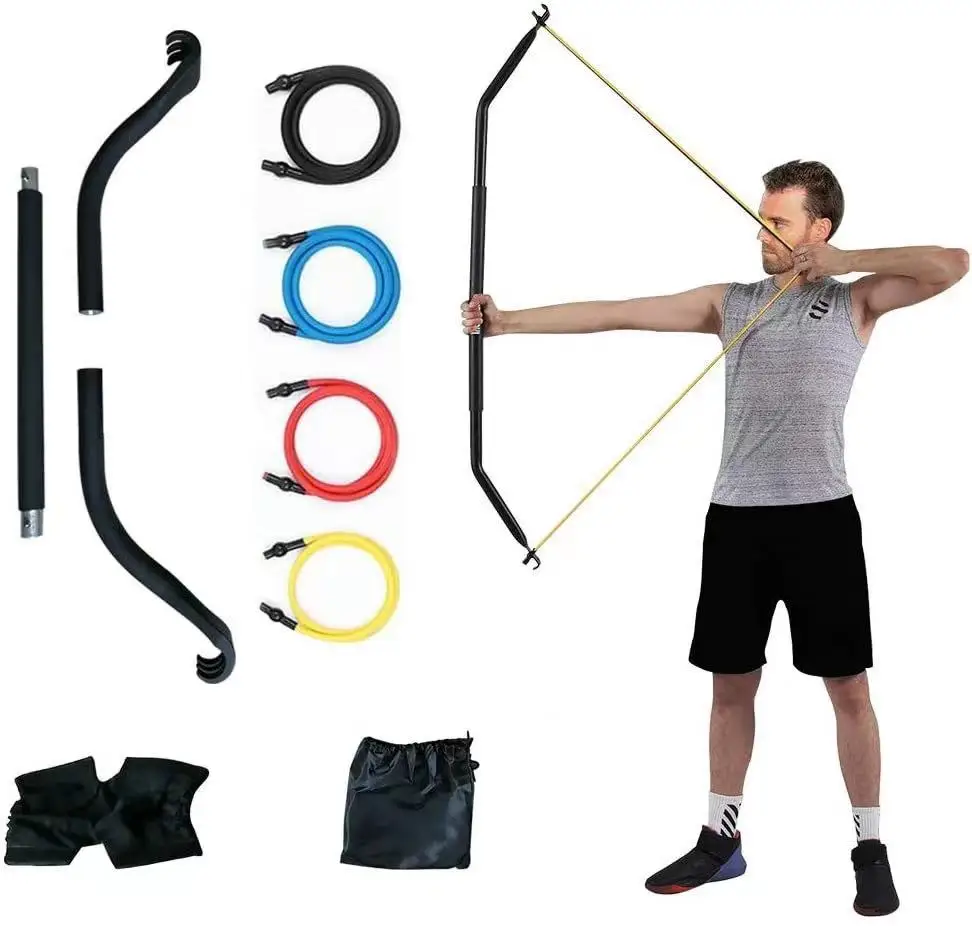 

Бант ZJFIT для фитнеса, банты Gorilla Bows с портативными 4 эспандерами для тяжелой атлетики, тренажерного зала, домашнее оборудование