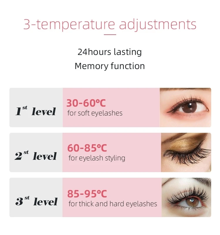 

Mini USB Rechargeable Electric Eyelash Curler Dry Heated Eyelash Extension Accessories