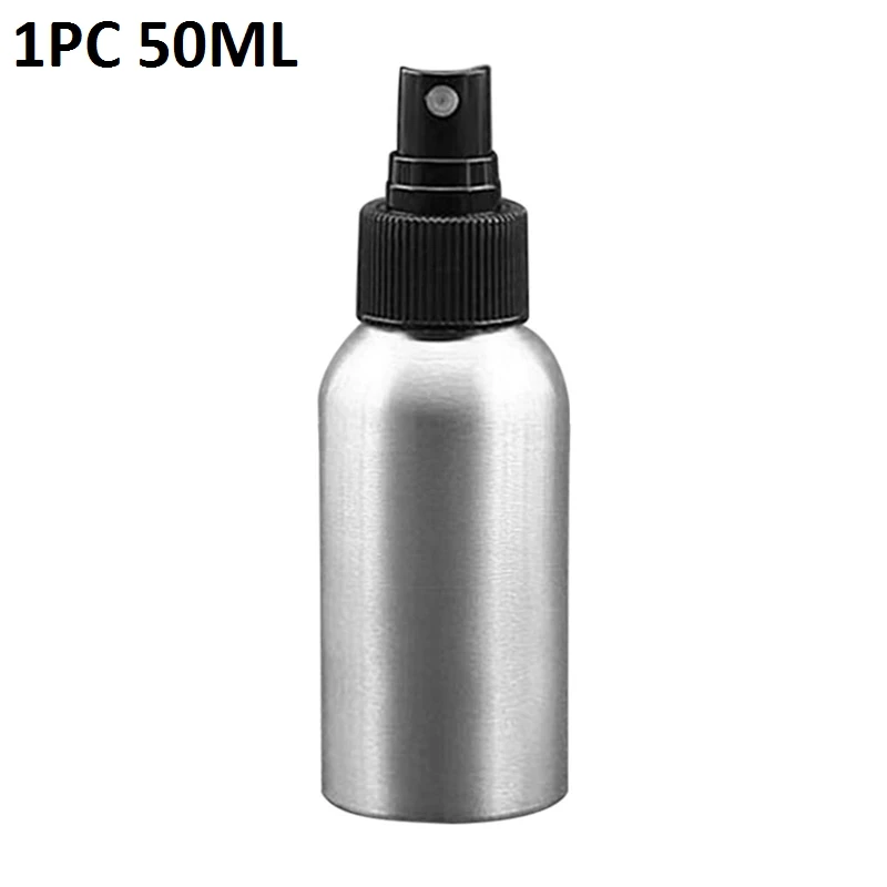 1PC Aluminum 50ML 1 шт. 30/50/100 мл Алюминиевая Заправляемый спрей бутылки пустые бутылки для путешествий насос косметическая упаковка пустой атомайзер, упаковка для инструментов - Цвет: 1PC Aluminum 50ML