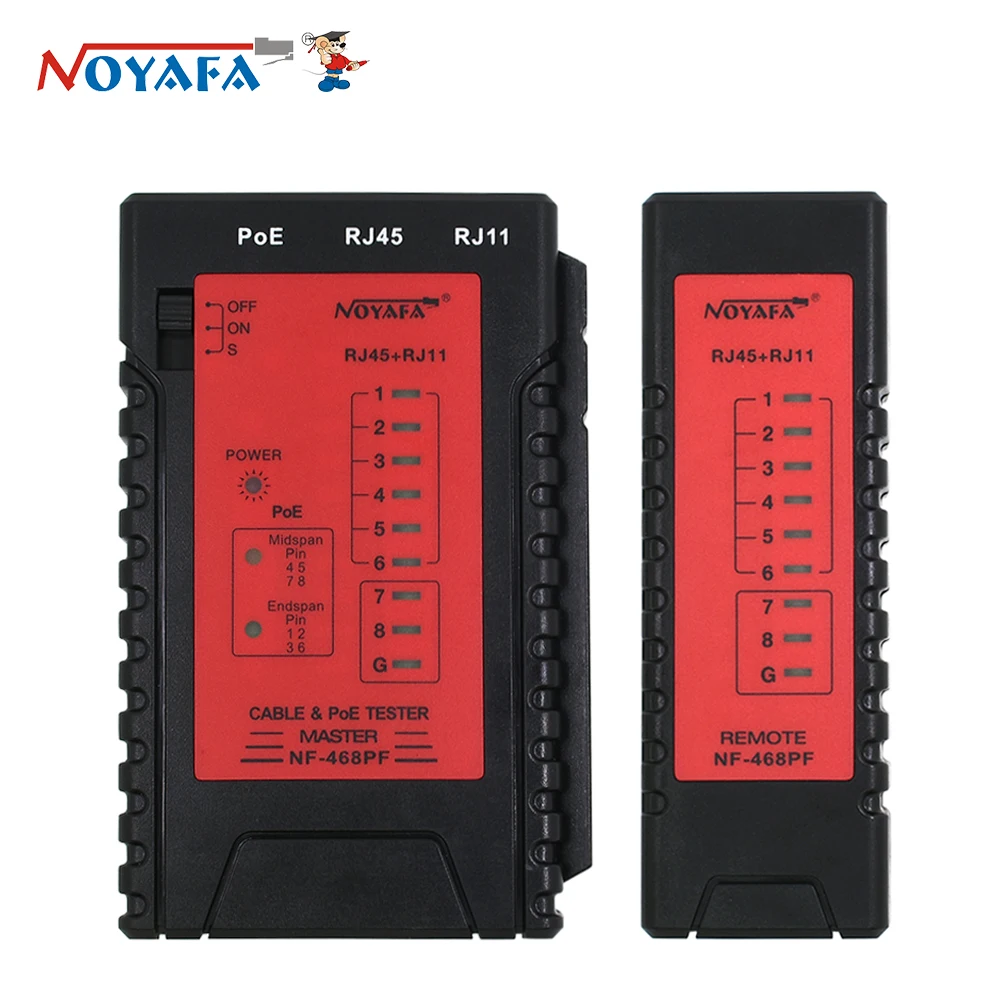 NOYAFA NF-468PF Network Cable Tester Poe Tester RJ11 RJ45 Cable Continuity Test Professional Wire Finder Network Tools