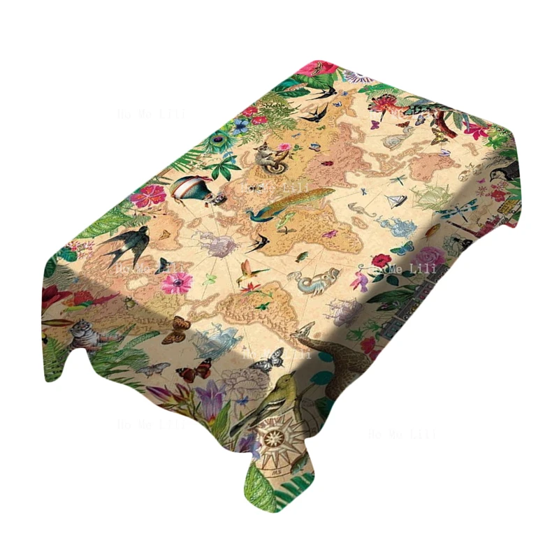 

Fun New Range Of Modern Geography Quirky World Map Heye Gibsons Aimee Stewart Birds Butterflies Blooms Tablecloth By Ho Me Lili