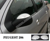 for peugeot 206 chrome mirror cover 1998 2012 stainless steel 2 pieces wing car styling auto accessory universal spoiler
