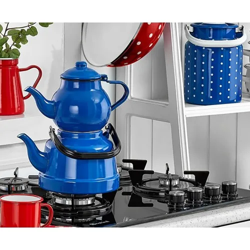 

Tea pot Set stainless steel 304 quality Drainer Nostalgic Enamel cooker top manual water heater kitchen supplies