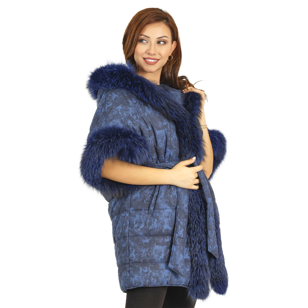 

Modaqueen women frost fox fur accessory quarter sleeve fabric coat free shipping products from aliexpress