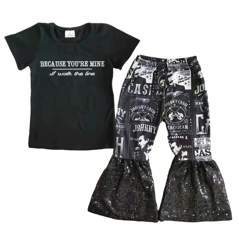 

spring baby clothes short sleeve top and bell bottom pant kids 2 piece outfit set baby clothes set