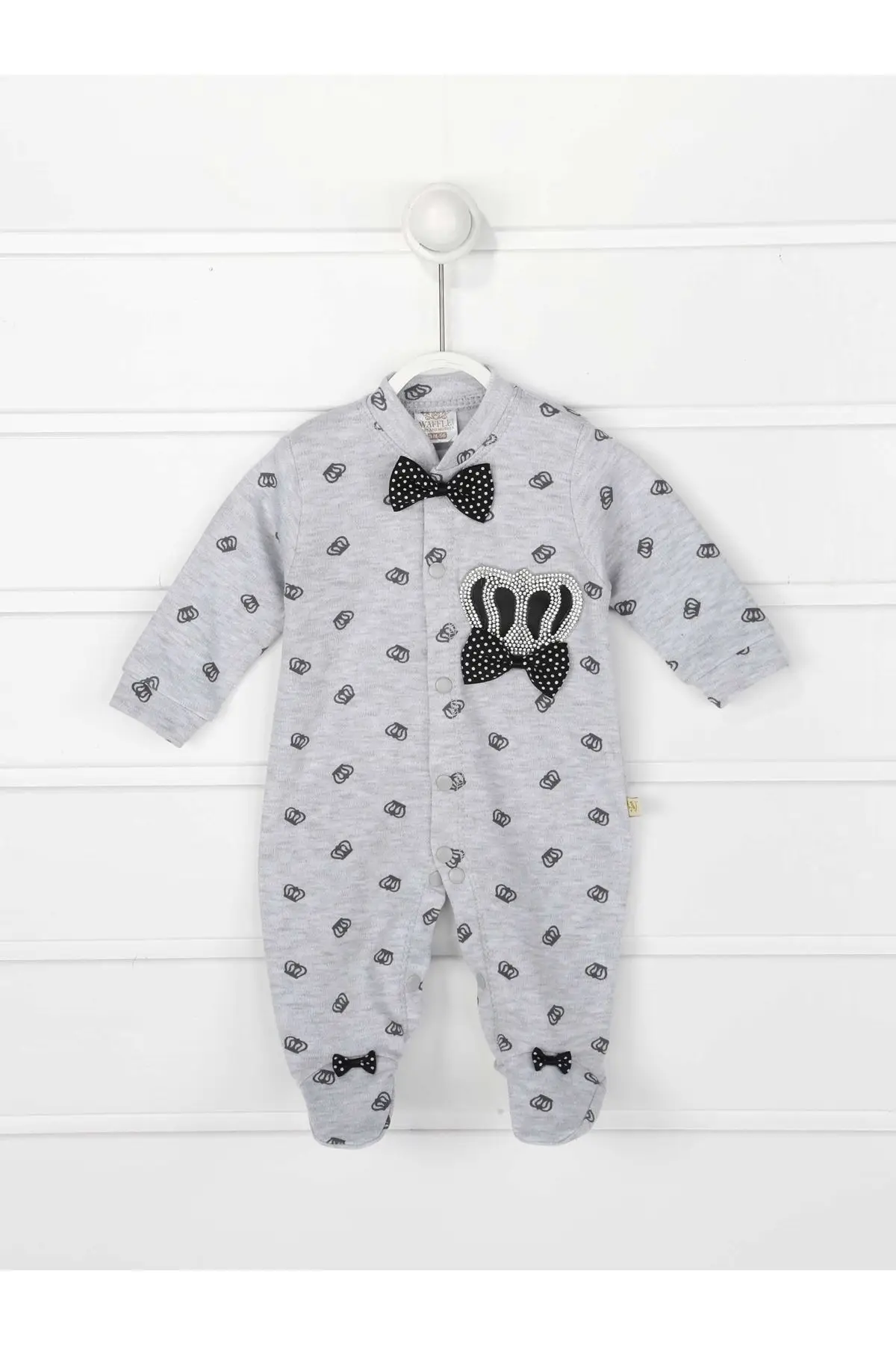 Серые детские комбинезоны с короной короля из 3 предметов для мальчиков| |