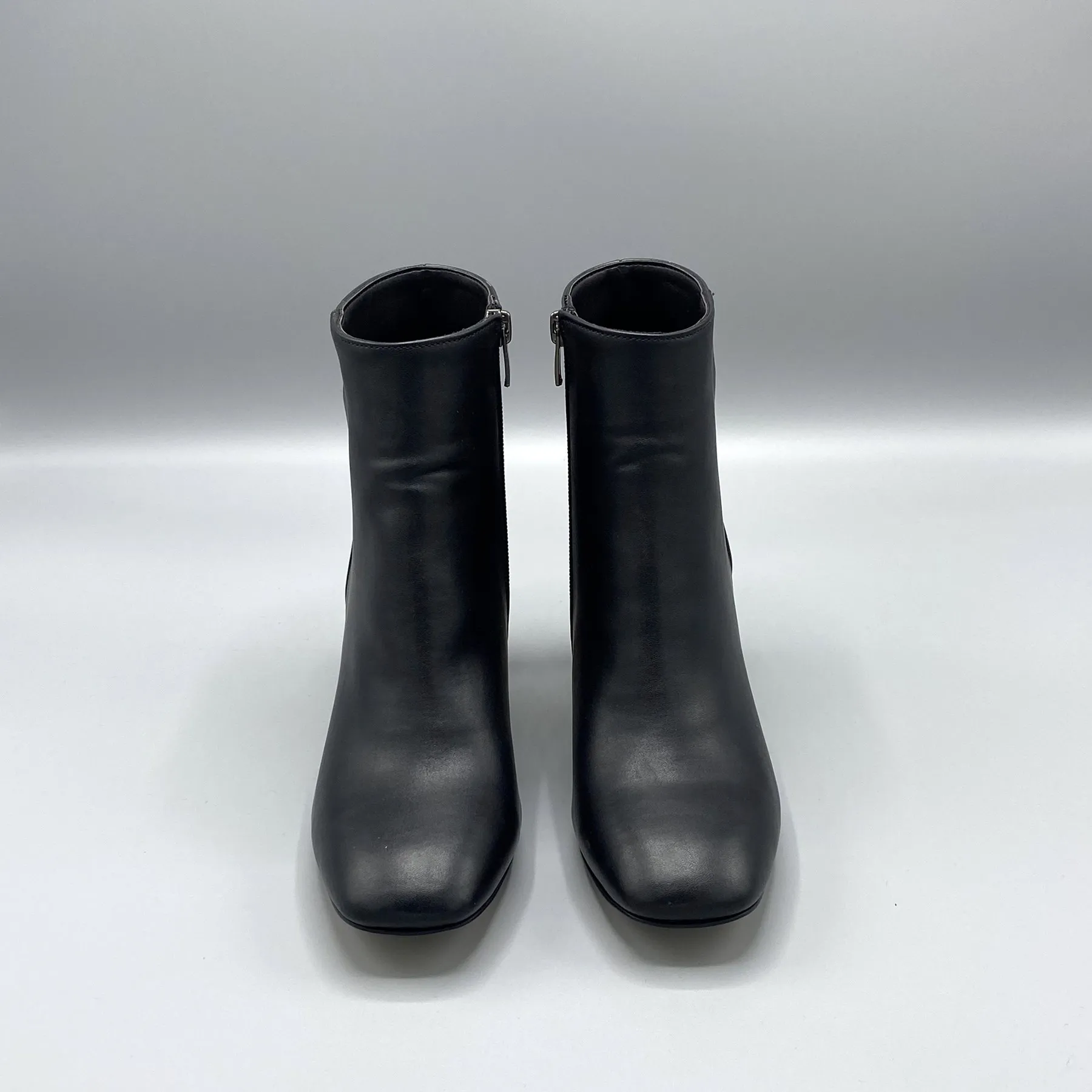 

PLATIN TOPUKLAR Women's Black Winter Casual Closed Toe Heeled Zippered Ankle Bootie Boots Shoes