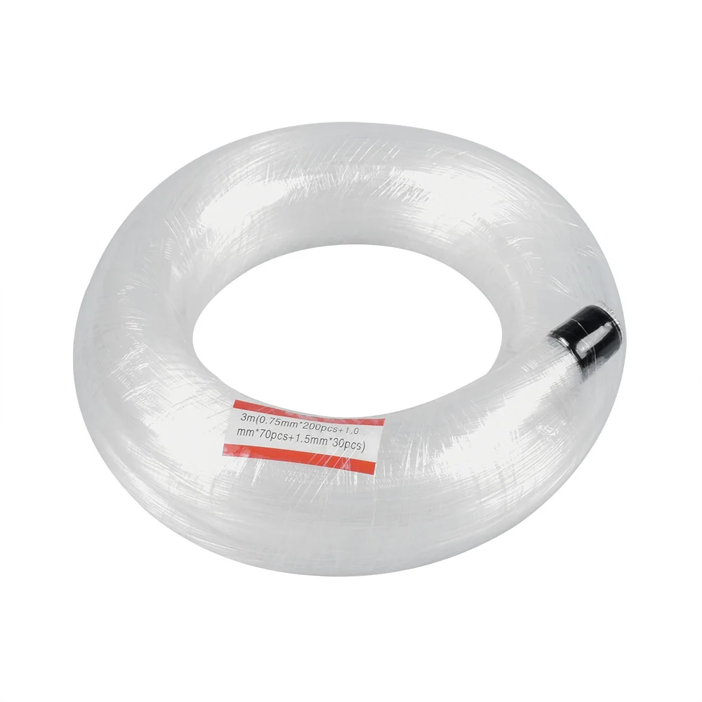 

3M(0.75mm*200pcs+1.0mm*70pcs+1.5mm*30pcs) End Glow Fiber Optic Light PMMA Plastic Cable