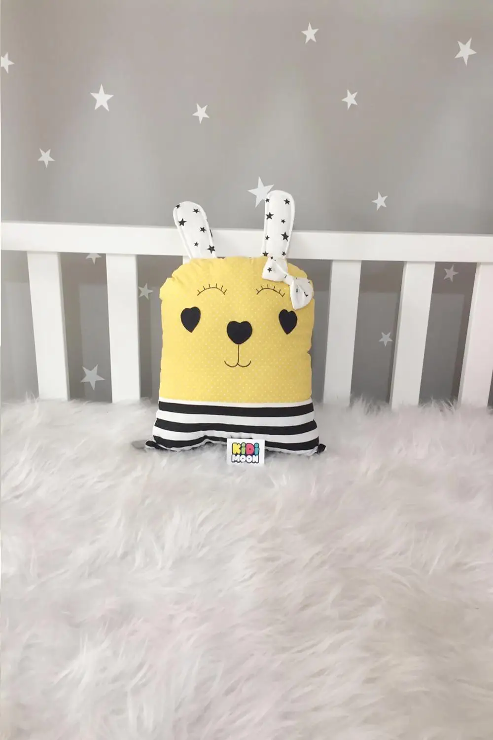 

Jaju Baby KidiMoon Yellow Polka Dot Rabbit Cradle Protection Decor Pillow