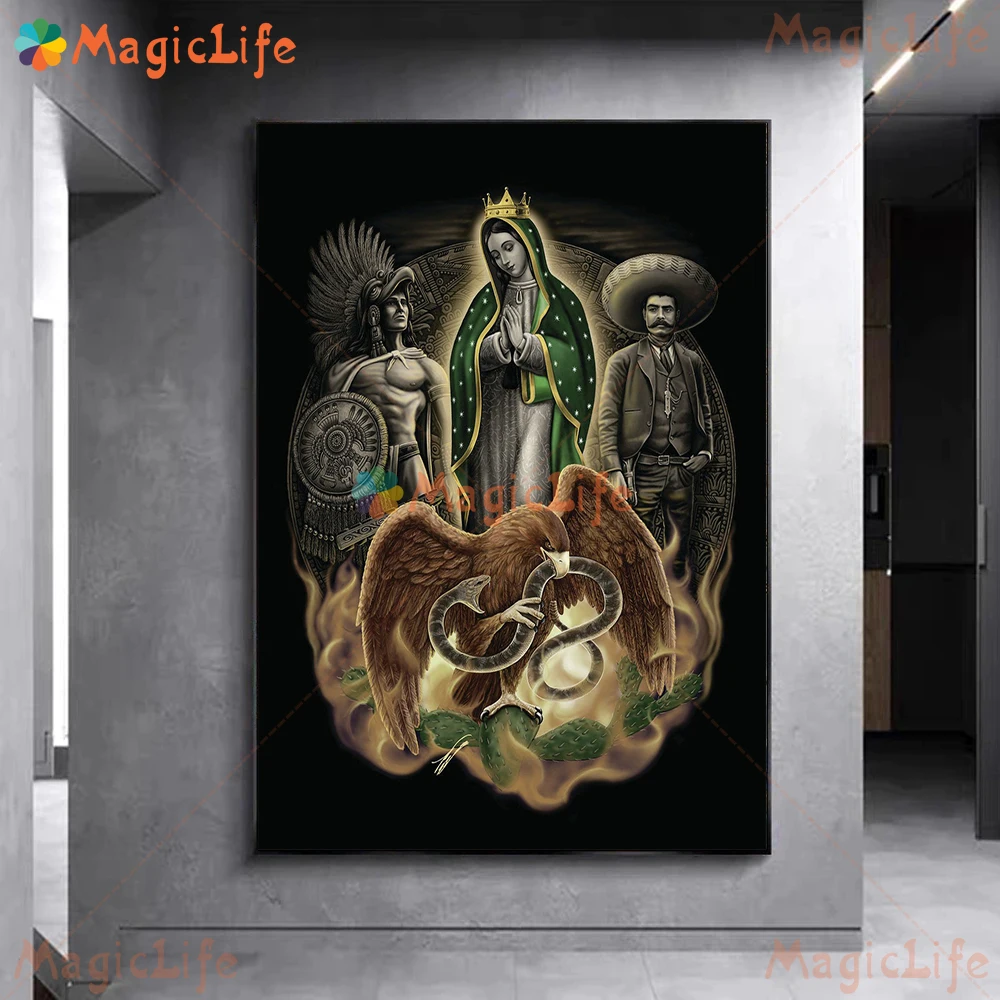 

Madonn Poster The Day of the Virgin of Guadalupe in Mexico Wall Art Canvas Painting Picture For Living Room Decoration painting