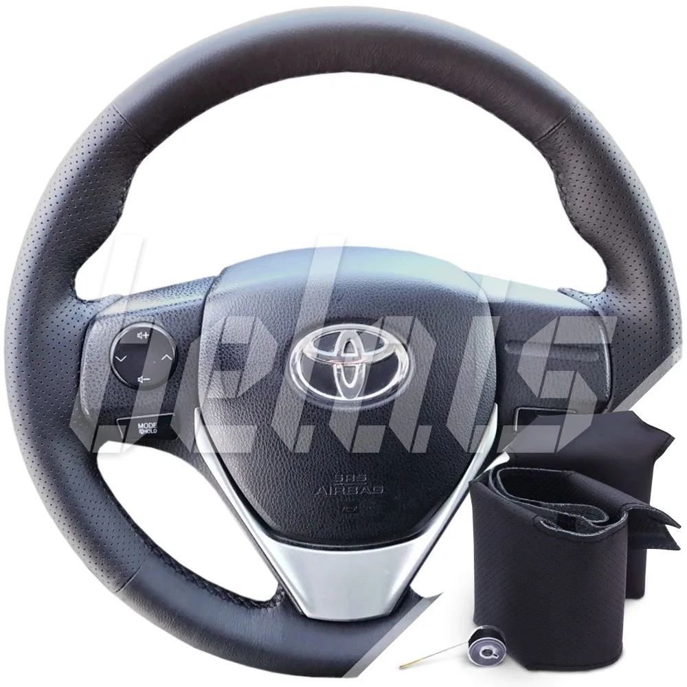 Braid steering wheel genuine leather Toyota Auris II 2012-2018G. A. (steering without factory skin black) # kt-0064 | Автомобили и