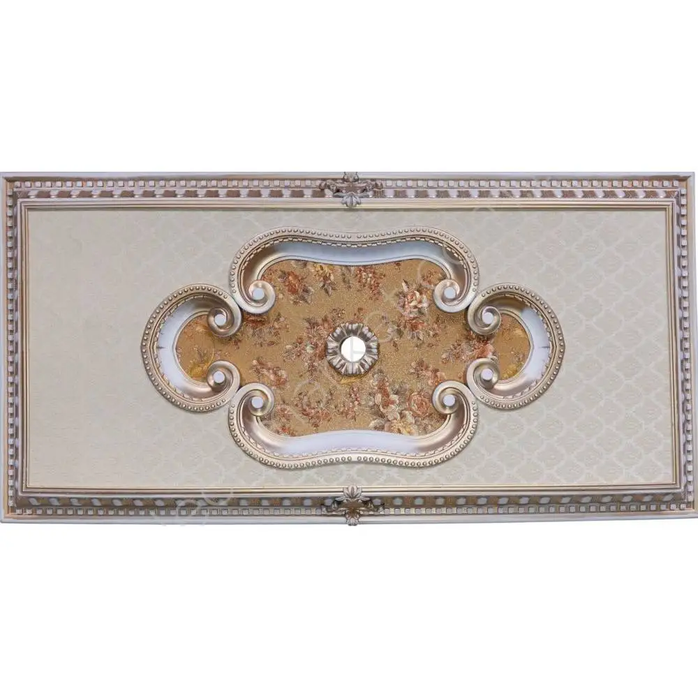 

DECOGOLD Decorative Rectangle Design Bronze Colored Flower Pattern Ceiling Medallion 60x120cm