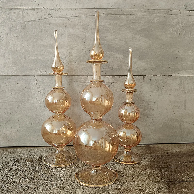 Наборы флаконов для духов из 3 предметов. Выдувное стекло. Ручная работа. Дизайн.