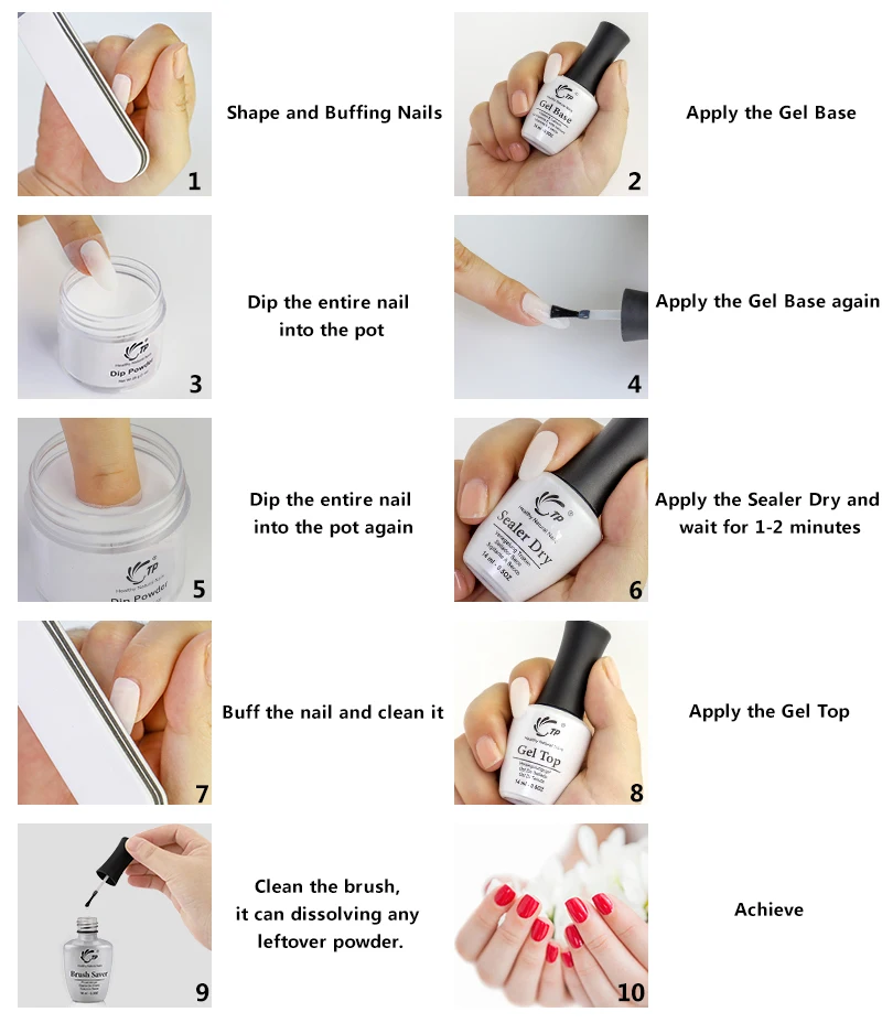 Набор Маникюрный TP Master 4 в 1 набор из акриловой и Dip-пудры 14 мл геля для ногтей с