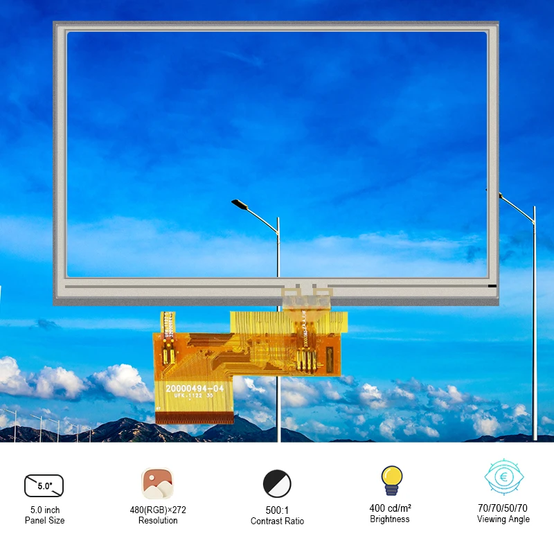 

Original Innolux AT050TN34 V.1 LCD Display 5 Inch For Portable Navigation LCM 480(RGB)Ã—272 Antiglare Hard Coating Surface
