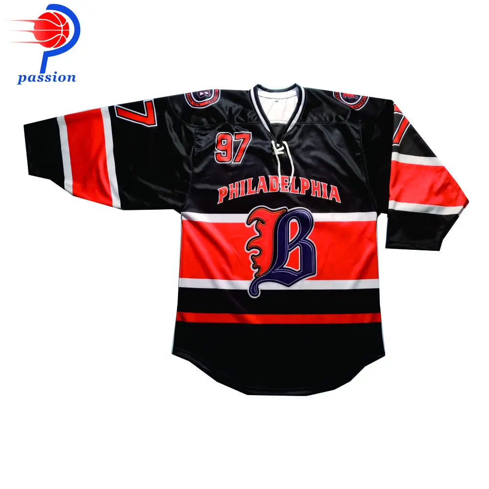 MOQ 5 шт. Сублимация под заказ 100% полиэстер для США Команда Филадельфия хоккейная