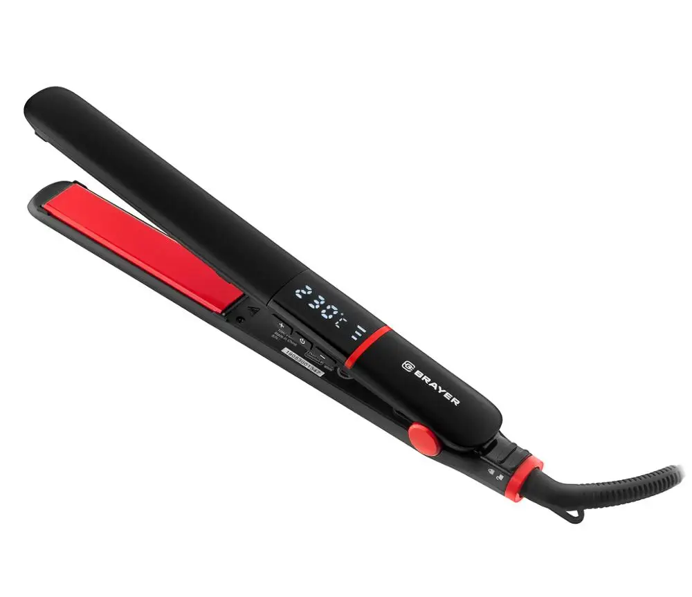 Brayer br3331rd rectifier (temperature adjustment 150-230 °c PTC heating LED display ceramic coating) | Красота и здоровье