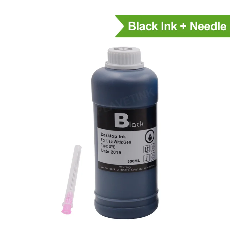 Black Plavetink 500 мл флакон Принтер Комплекты для заправки чернил для hp 123 122 121 302 304 301 300 650 652 21 22 140 141 901 350 351 XL картридж - Цвет: Black
