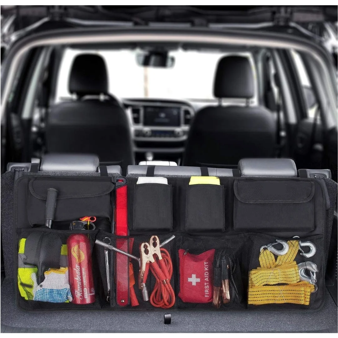 

Car Rear Seat Back Storage Bag Multi Hanging Nets Pocket Trunk Bag Organizer Auto Stowing Tidying Interior Accessories Supplies