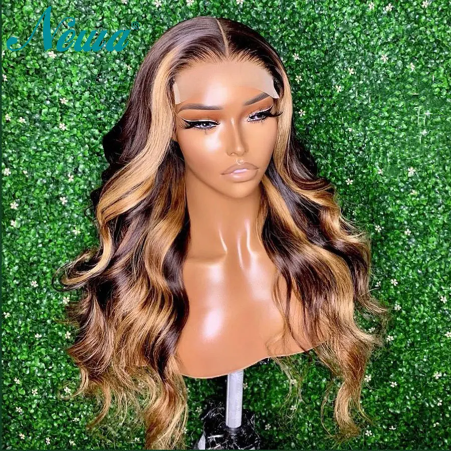 

13x6 Blonde Highlight Lace Front Wig Colored Human Hair Wigs Body Wave Brazilian Hair HD Lace Frontal Wig Newa Hair Closure Wig