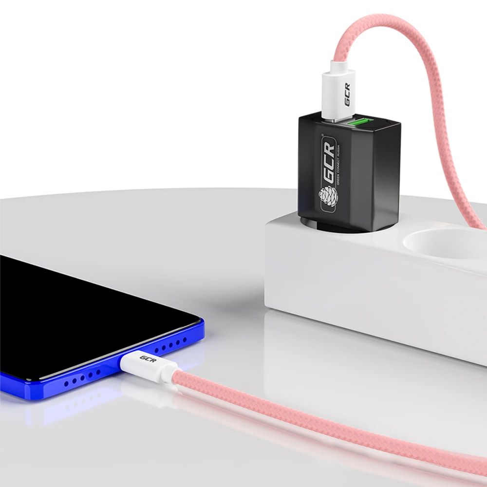 GCR Кабель Type C зарядка для телефона Android провод data cable for Samsung Xiaomi Redmi Lenovo шнур нейлон