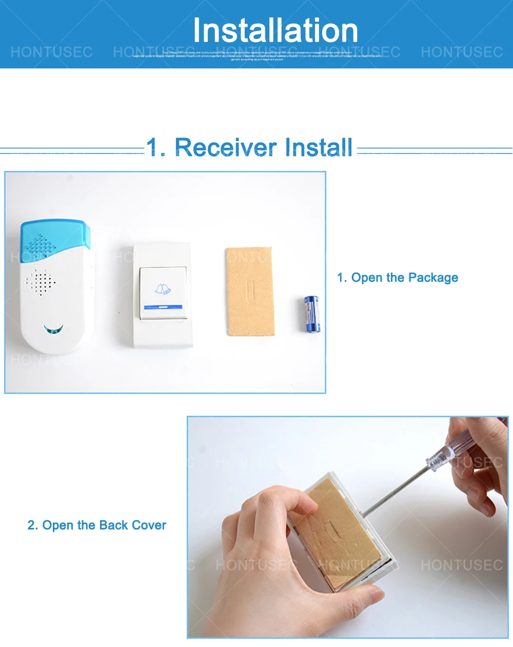 HONTUSEC дверной звонок Wi Fi и Chime Kit до 100 м Диапазон звонка Регулируемый громкость